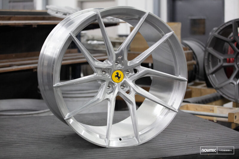 Vossen x Novitec NF8 22x12 ET:42 Brushed - Gloss Clear Ferrari GTC4Lusso Rear Wheel
