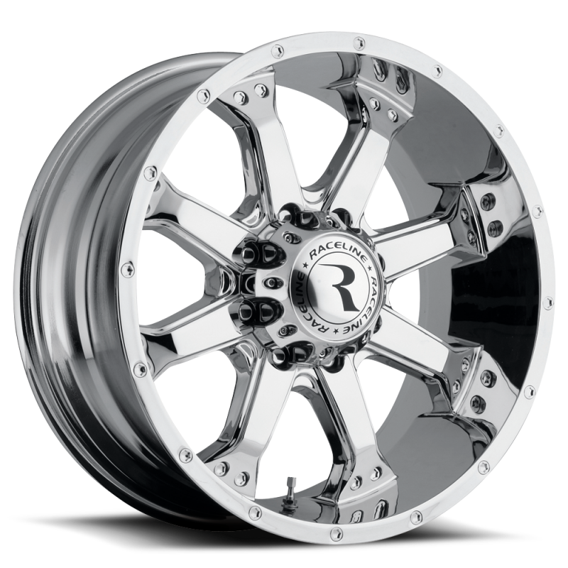 Raceline 991C Assault 16x8in 5x127 BP 0mm Offset 78.1mm Bore - Chrome Wheel