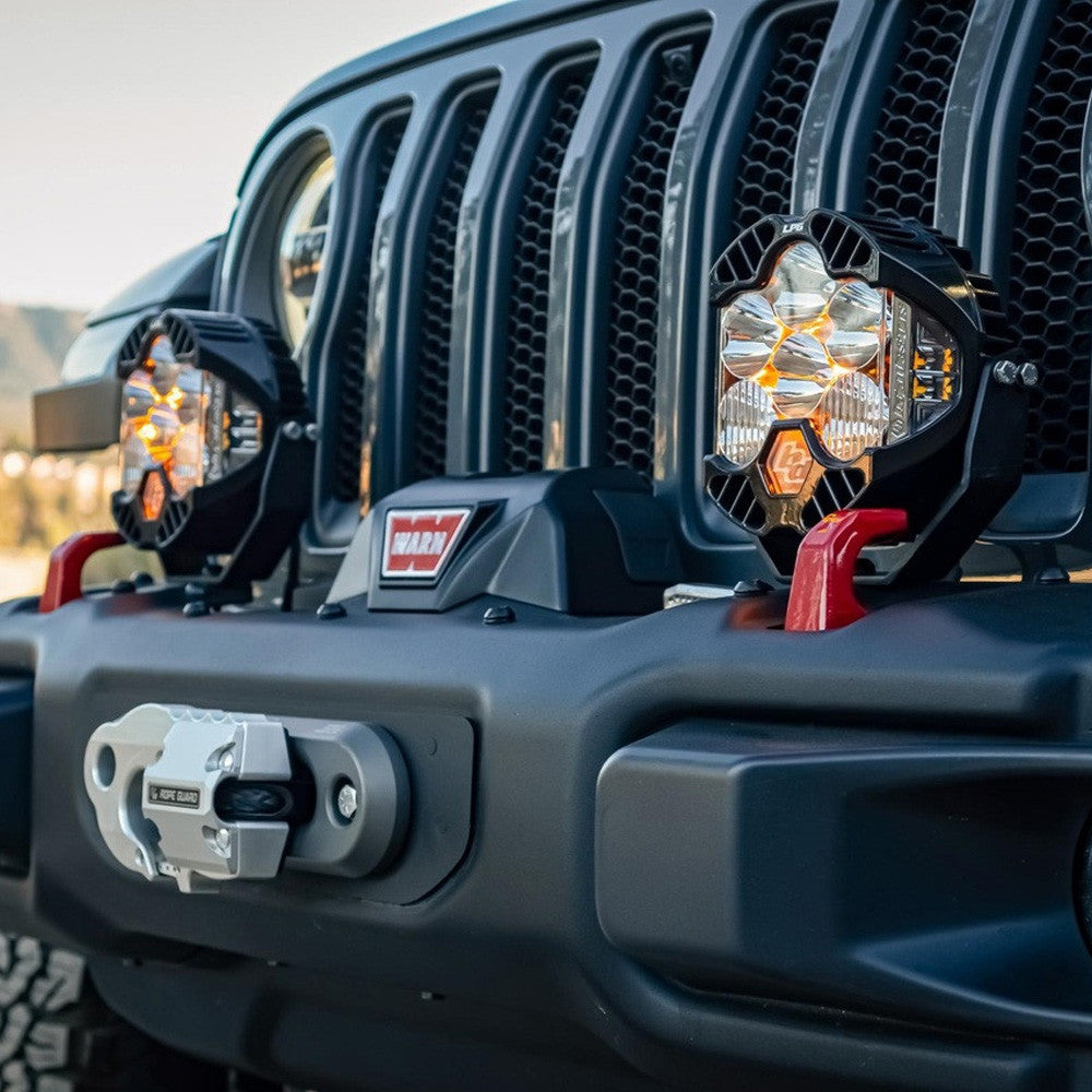 Baja Designs Jeep 2020-24 Gladiator; 2018-24 Wrangler JL With Steel Bumper LED Light Kit LP6 With Toggle Switch