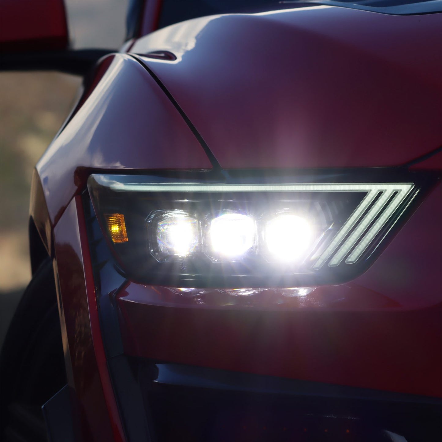 AlphaRex 15-17 Ford Mustang NOVA Series LED Projector Headlights Black