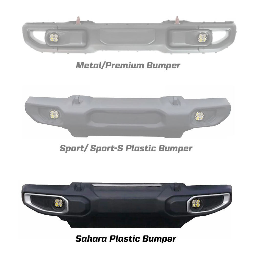 Baja Designs Jeep 2020-24 Gladiator; 2018-24 Wrangler JL With Sahara Bumper Fog Pocket Kit - Clear