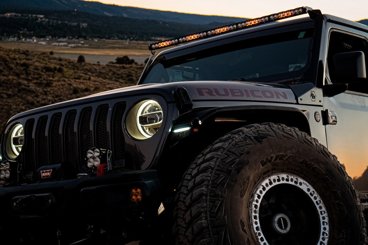 Baja Designs Jeep 2020-24 Gladiator; 2018-24 Wrangler JL Roof Bar LED Light Kit 50in S8 With Toggle Switch