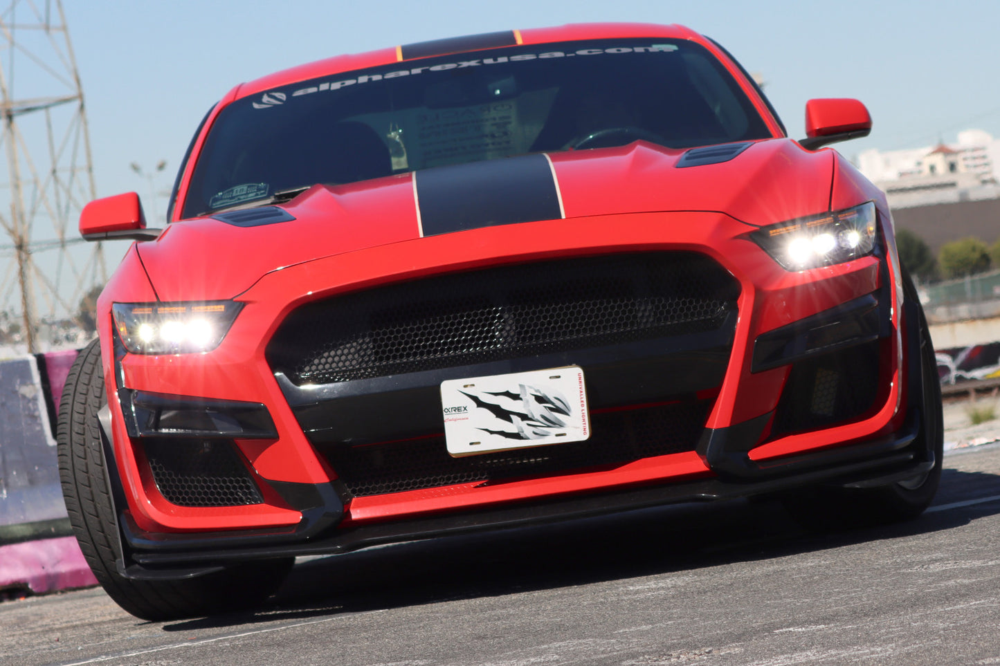 AlphaRex 15-17 Ford Mustang NOVA LED Proj Headlights Alpha Black w/Activ Light/Seq Signal/Switch DRL