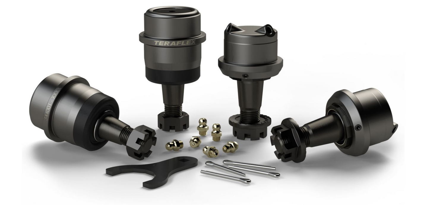 TeraFlex 1997-2006 Jeep Wrangler Dana 30/44 HD Ball Joint Kit w/out Knurl – (2 Upper & 2 Lower)