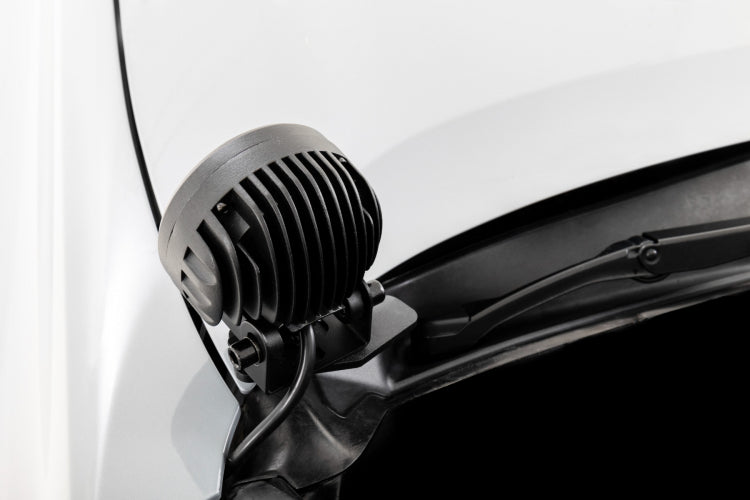 Rough Country LED Light | Ditch Mount |Black Series Round | 3.5 Inch | Amber DRL | Toyota Tacoma (16-23)