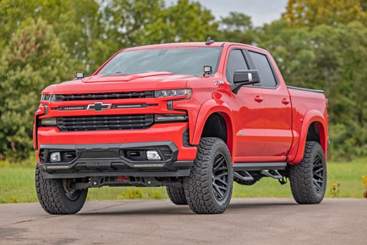 Rough Country 6 Inch Suspension Lift Kit Strut Spacers and N3 Rear Shocks Shocks 19-24 Silverado/Sierra 1500 4WD/2WD With Mono Leaf Rear Springs