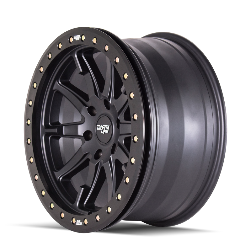 Dirty Life 9304 DT-2 17x9 / 5x127 BP / -12mm Offset / 78.1mm Hub Matte Black Wheel - Beadlock