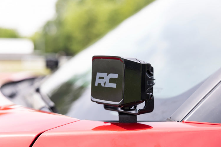 Rough Country LED Light Kit | Ditch Mount | 2" Black Pair | Amber DRL | Toyota Tundra (22-23)