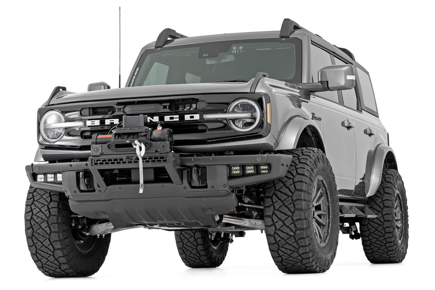 High Winch Mount | All Models | 12000S | 20 Inch Black Single Row LED | Ford Bronco (21-25)