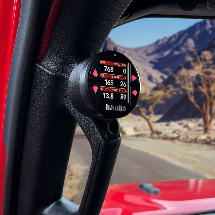 Banks Power 18-23 Jeep Wrangler/Gladiator - iDash Stealth Upper Grab Handle Single Gauge Pod Kit