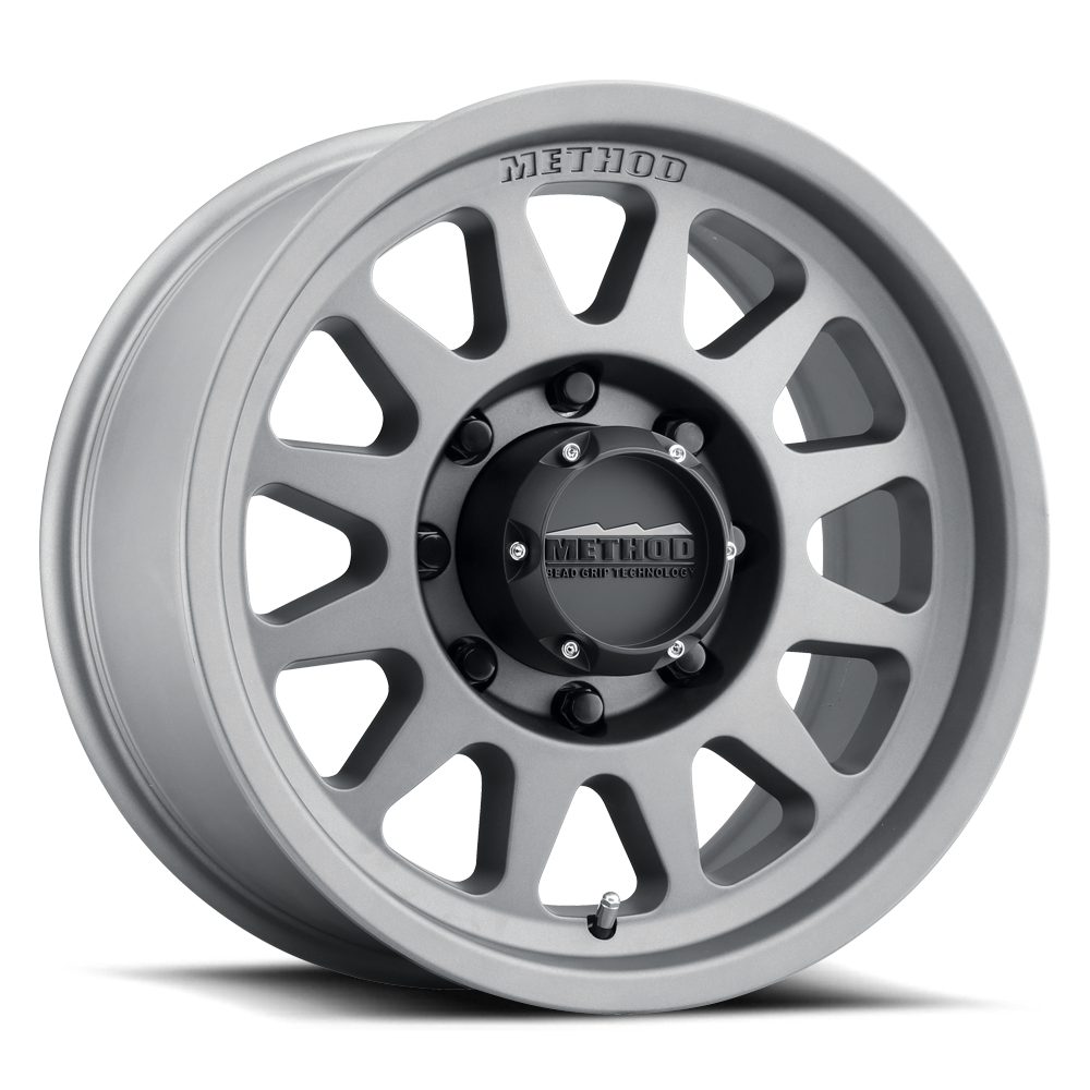 Method MR704 HD 17x9 18mm Offset 8x6.5 130.81mm CB Titanium Wheel