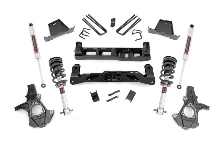 Rough Country 7.5 Inch Suspension Lift Kit w/ M1Struts And Shocks 07-13 Silverado/Sierra 1500 2WD