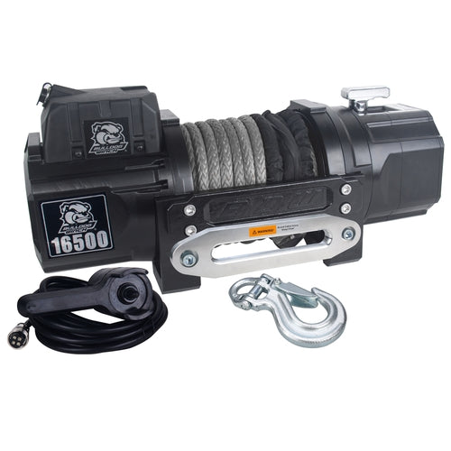 Bulldog Winch 16,500lb Heavy-Duty Winch with 80ft Synthetic Rope