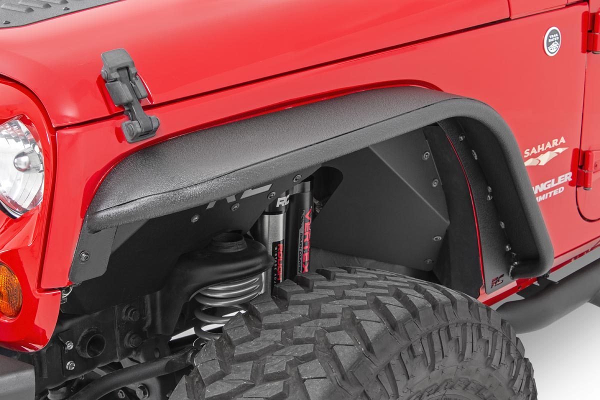 Rough Country Jeep Tubular Front & Rear Flat Fender Set 07-18 Wrangler JK
