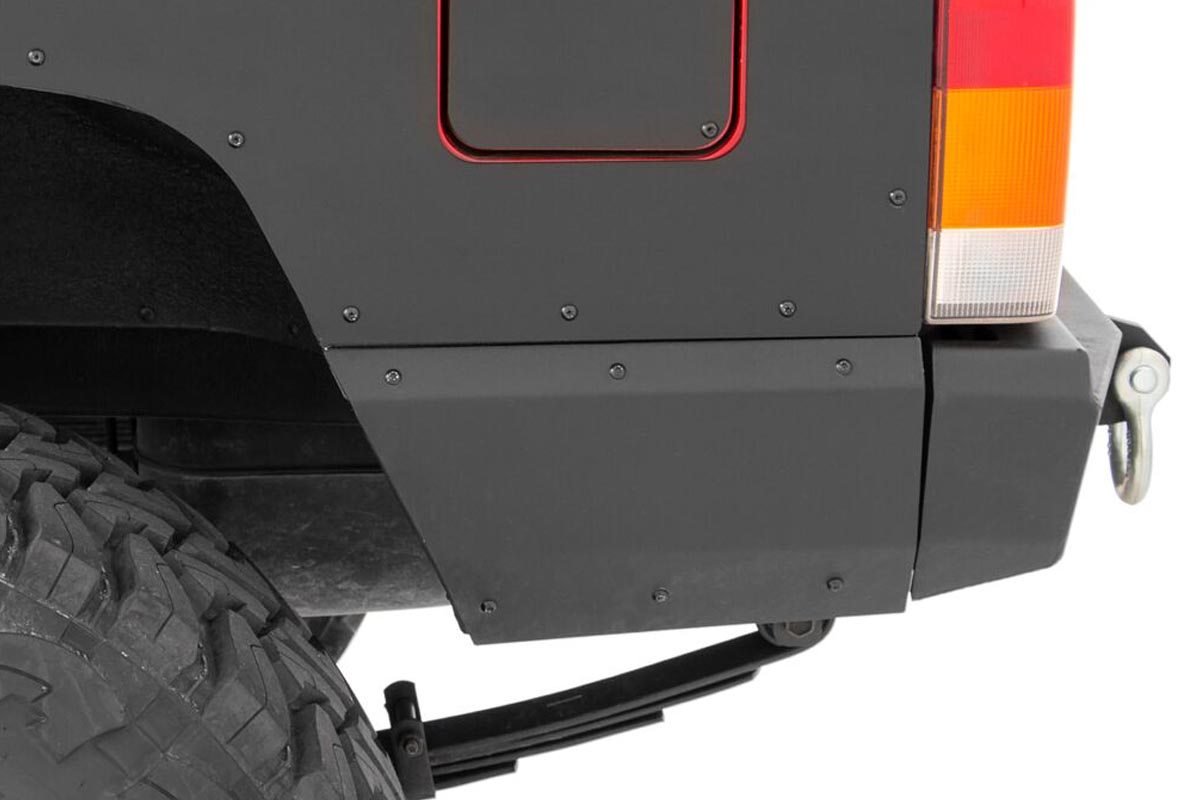 Rough Country Jeep Rear Lower Quarter Panel Armor for Trimmed Fender Flares 84-96 Cherokee XJ