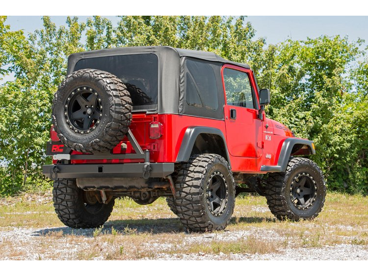 Rough Country Jeep Classic Full Width Rear Bumper w/Tire Carrier 97-06 Wrangler TJ