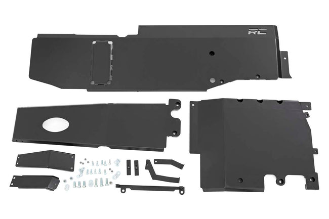 Rough Country Jeep Engine + Transfer Case + Gas Tank Skid Plate System 18-20 JL Unlimited 3.6L