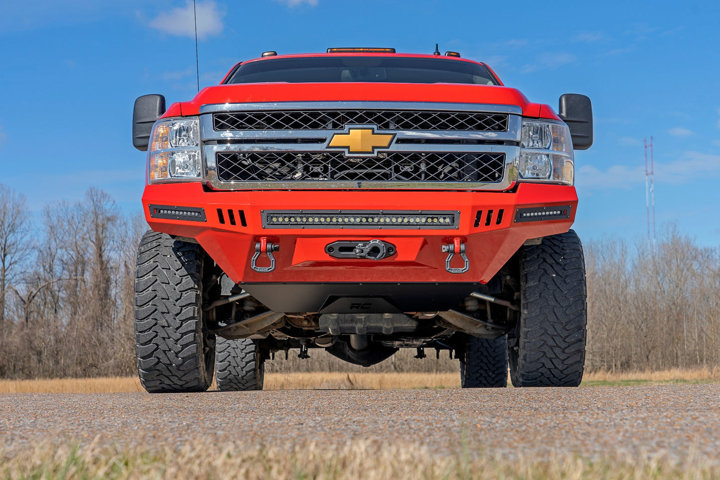 Rough Country Skid Plate Prerunner Bumper 07-14 Chevy Silverado 2500 HD