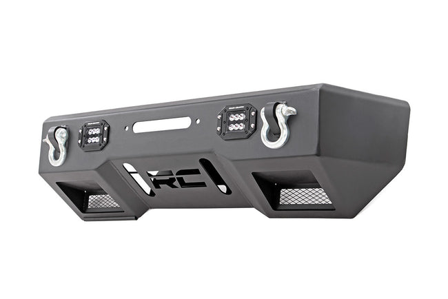Rough Country Jeep Front Stubby LED Winch Bumper Black Series JK, JL, Gladiator JT