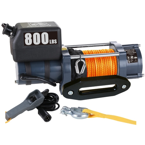 Bulldog Winch Hoist 800 LB 12vDC Synthetic Rope