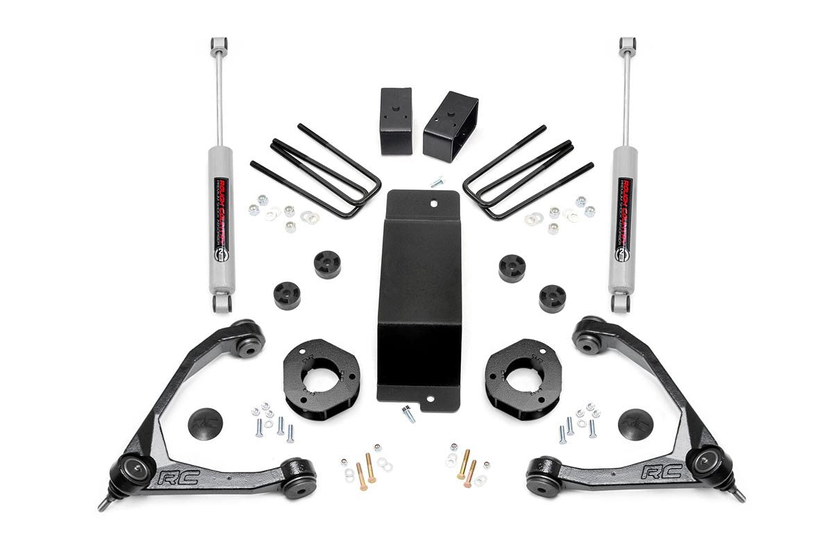 Rough Country 3.5 Inch Suspension Lift Kit w/Forged Upper Control Arms 07-16 Silverado/Sierra 1500 4WD