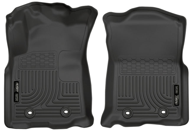 Husky Liners 2018 Toyota Tacoma Double Cab w/ Standard Trans WeatherBeater Black Front Floor Liners