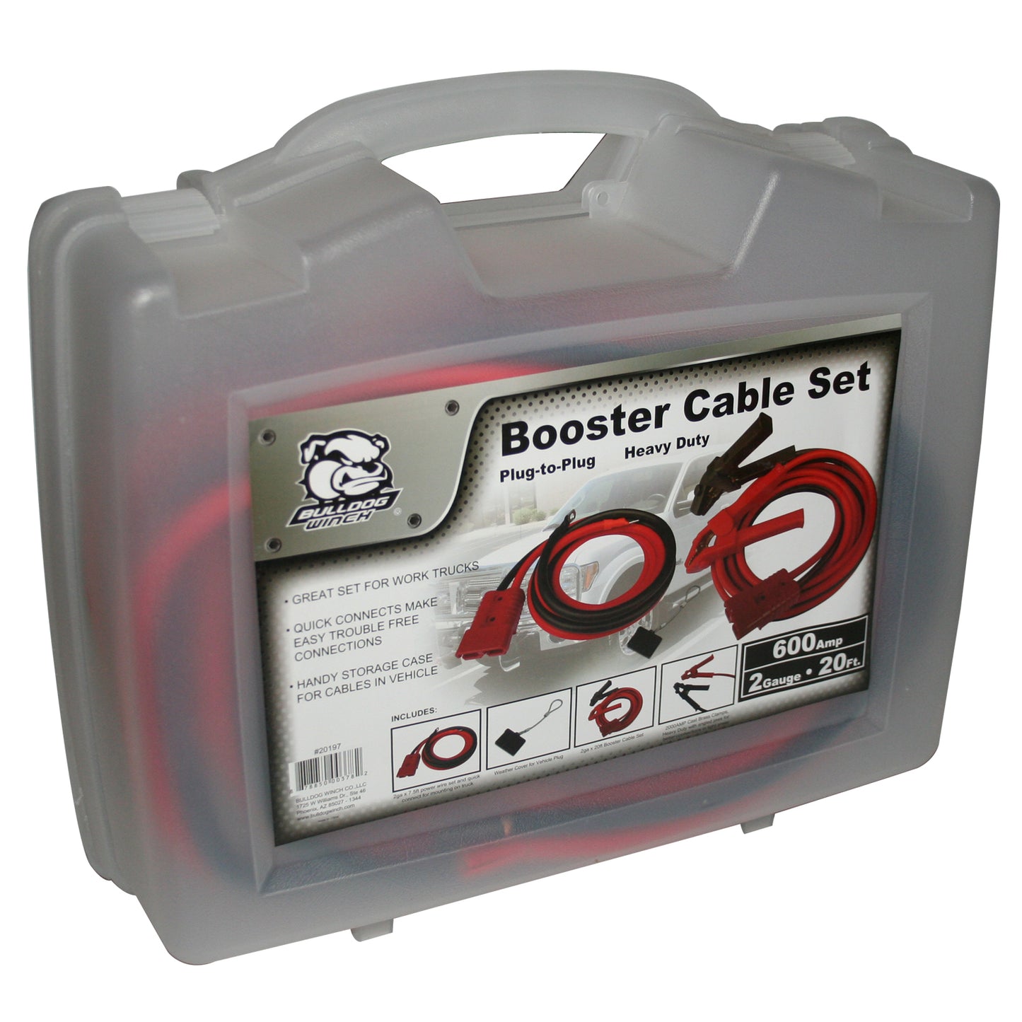 Bulldog Winch Booster Cable 20 Ft 2 Gauge w/Quick Connects And 7.5 Ft Truck Lead Set