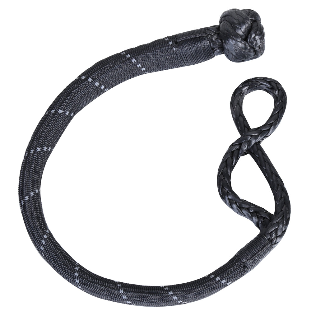 Bulldog Winch Abrasion Resistant Rope Shackle 12mm 45000 Lbs Breaking Strength 10 Inch Diameter Loop Reflective