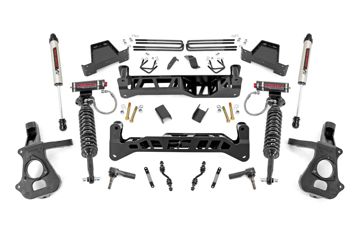 Rough Country 7 Inch Suspension Lift Kit Vertex & V2 14-18 Silverado/Sierra 1500 2WD Aluminum/Stamped Steel