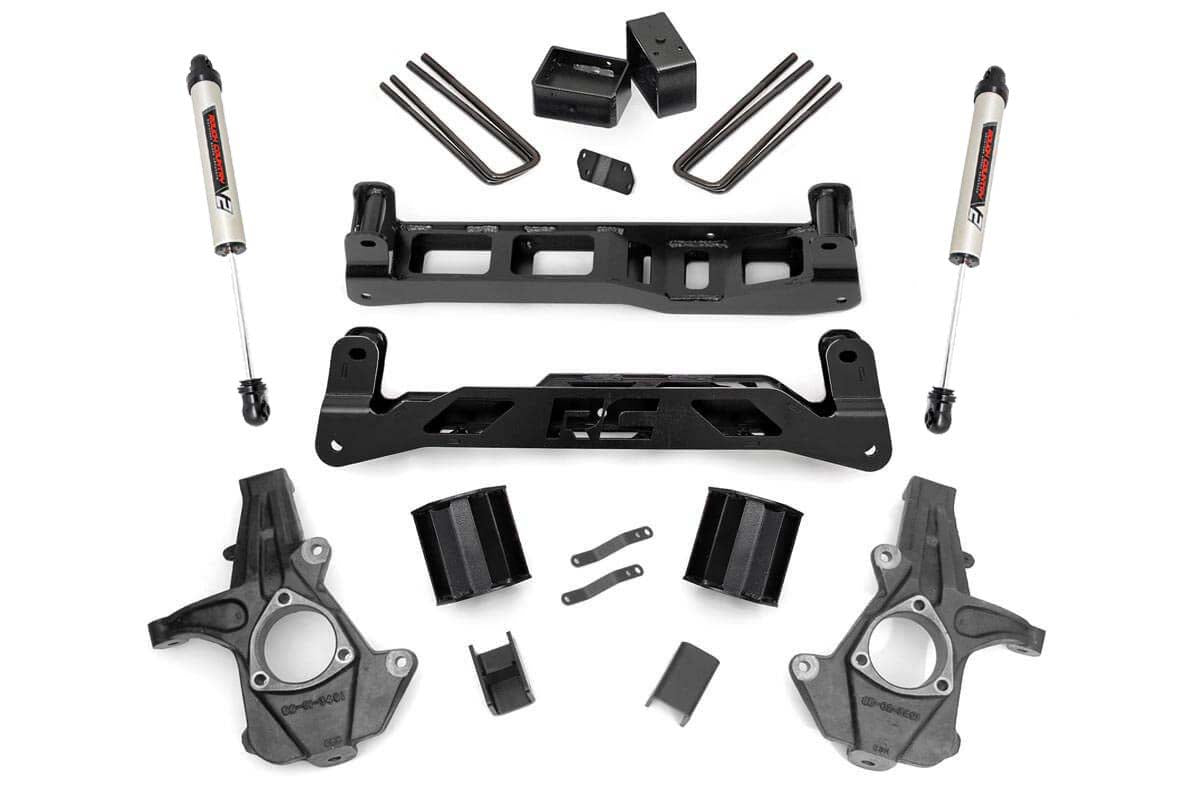 Rough Country 5 Inch Suspension Lift Kit No Struts V2 Monotube Shocks w/N2.0 14-18 Silverado/Sierra 1500 2WD Aluminum/Stamped Steel