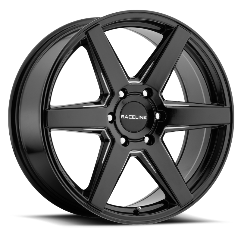 Raceline 156B Surge 16x6.5in 5x130 BP 45mm Offset 84.1mm Bore - Black & Milled Wheel