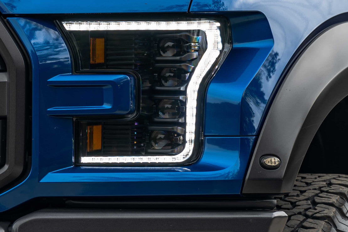 Morimoto 2015-2017 Ford F-150, 2017-2021 Raptor XB LED Headlights, White DRL