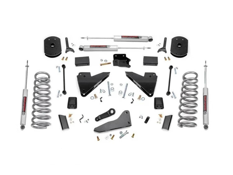 Rough Country 5 Inch Suspension Lift Kit Coil Springs Radius Drops 14-18 RAM 2500 4WD Diesel