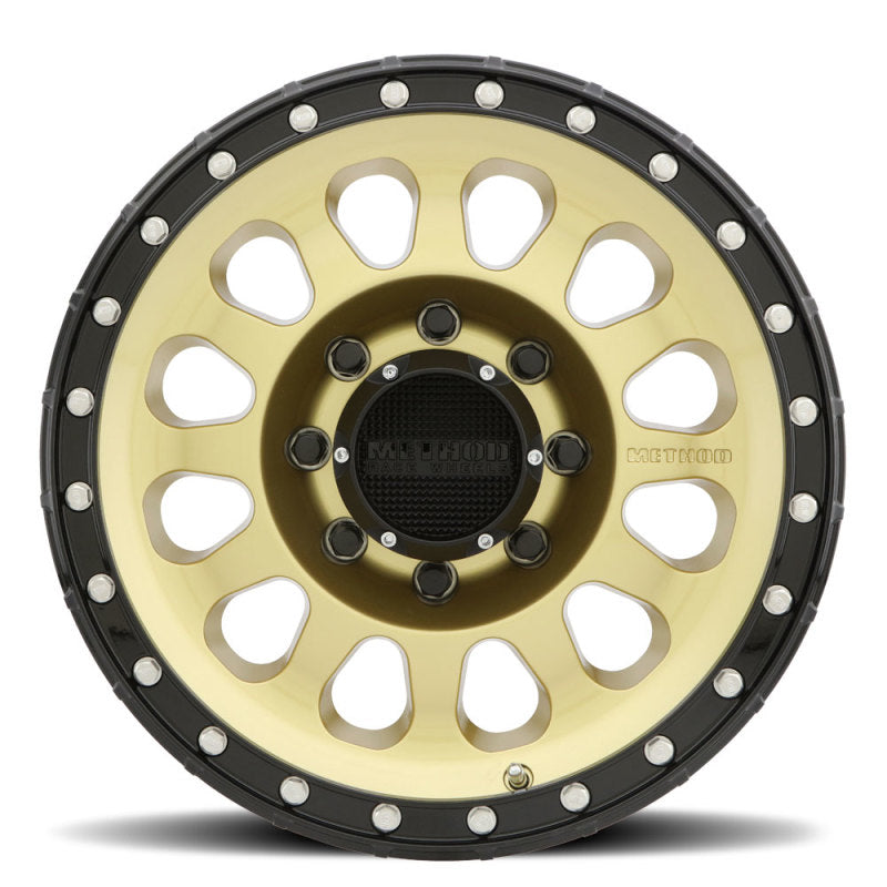 Method MR315 17x8.5 +25mm Offset 8x6.5 130.81mm CB Gold Black Street Loc Wheel