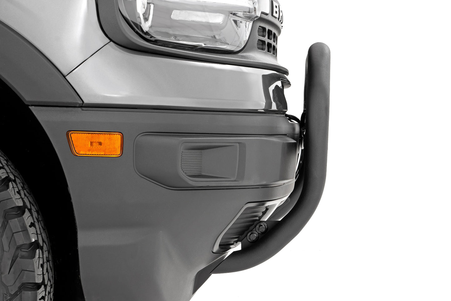 Rough Country Nudge Bar 20 Inch Black Series w/ White DRL Single Row LED 2021-2025 Ford Bronco Sport