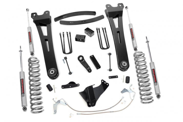 Rough Country 6 Inch Ford 08-10 F-250/F-350 Super Duty Radius Arm Suspension Lift Kit N3 Shocks Diesel