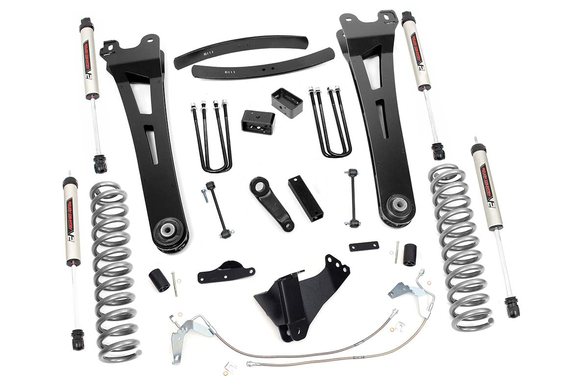 Rough Country 6 Inch Suspension Lift Kit Radius Arms w/V2 Shocks 08-10 F-250/350 4WD Diesel