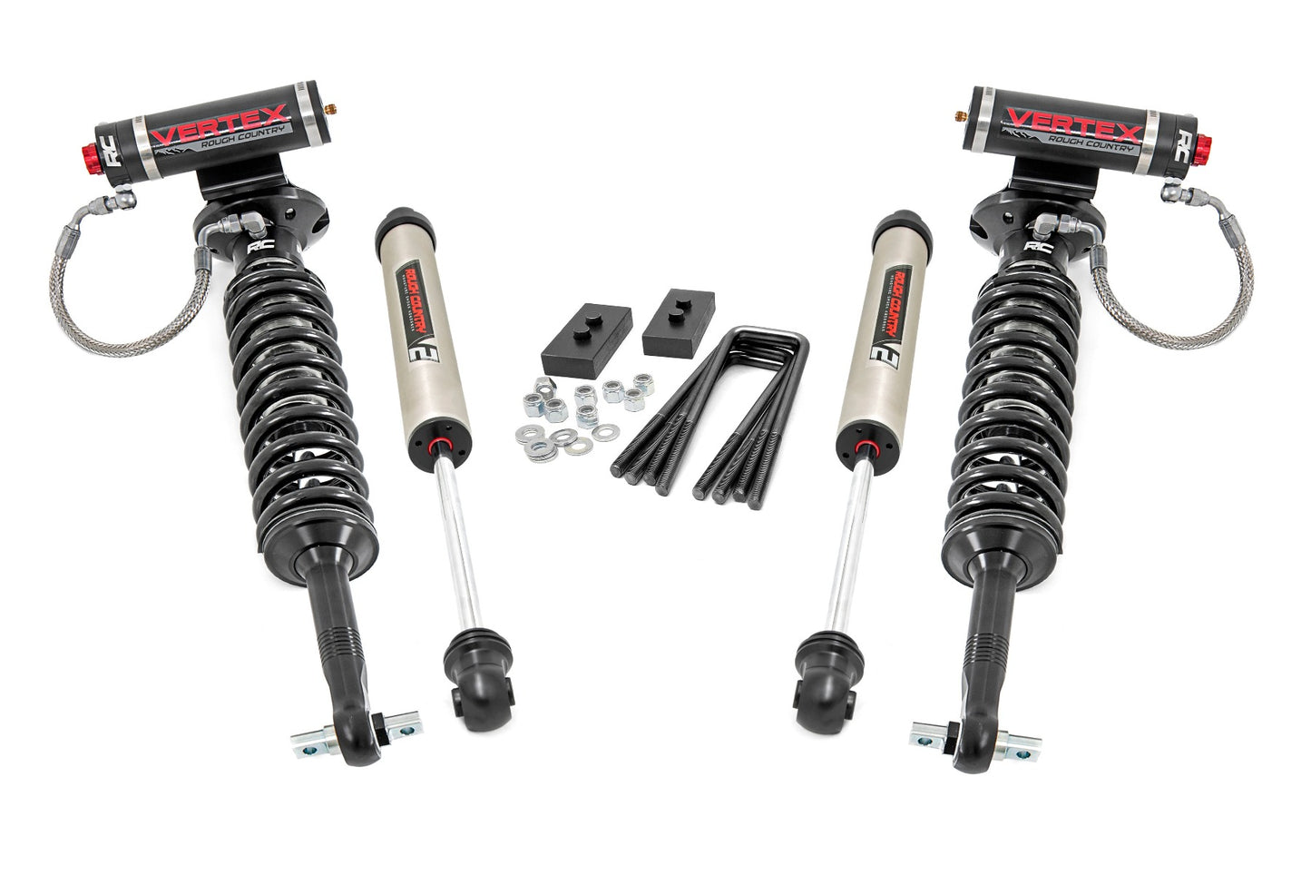 Rough Country 2.0 Inch Ford Leveling Lift Kit w/ Vertex and V2 Shocks (14-20 F-150)