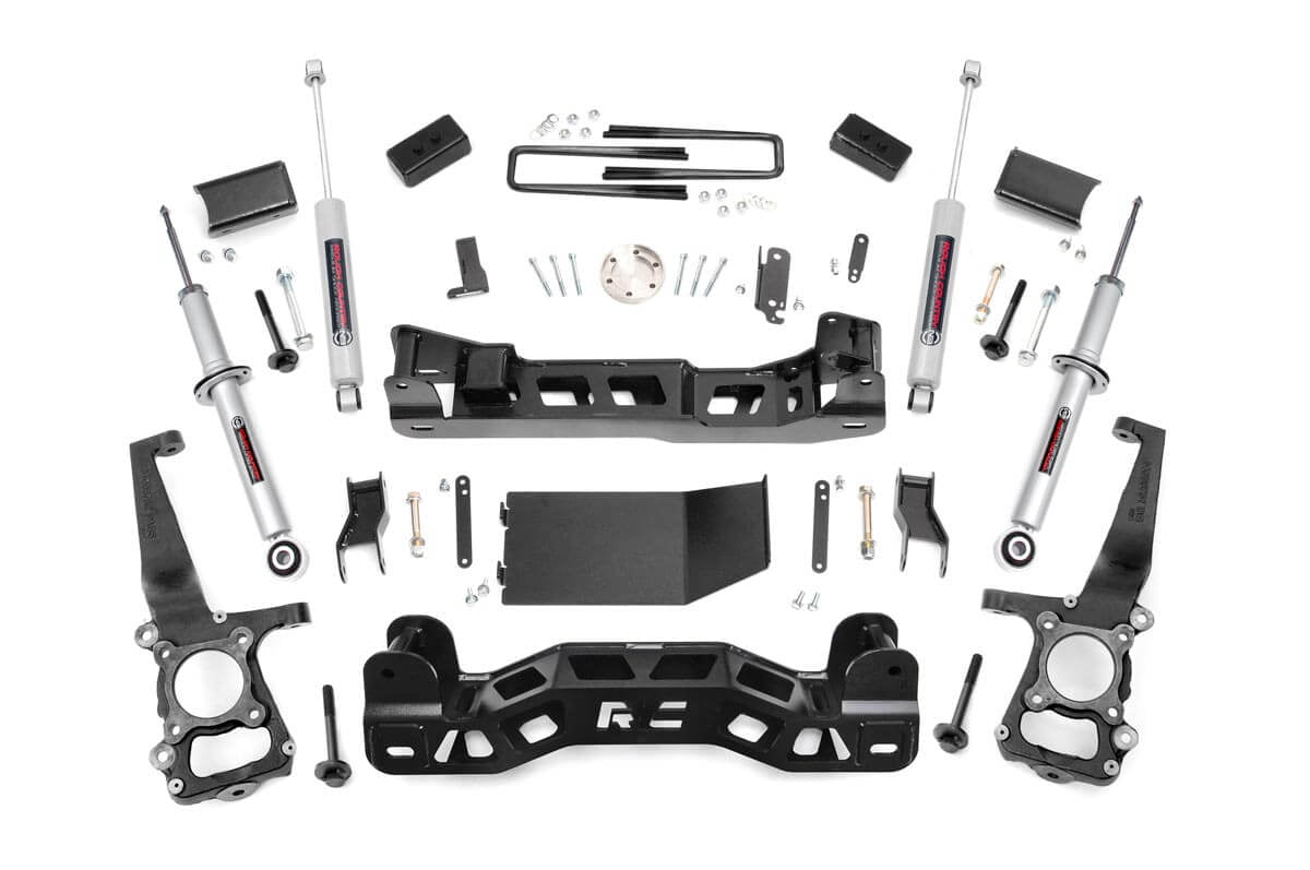 Rough Country 4 Inch Suspension Lift Kit Lifted N3 Struts 14 F-150 4WD