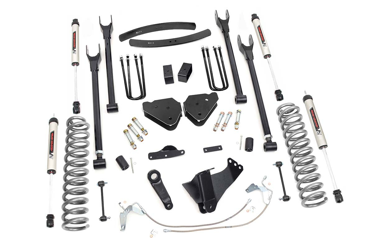 Rough Country 6 Inch Suspension Lift Kit 4-Link w/V2 Shocks 08-10 F-250/350 4WD Diesel