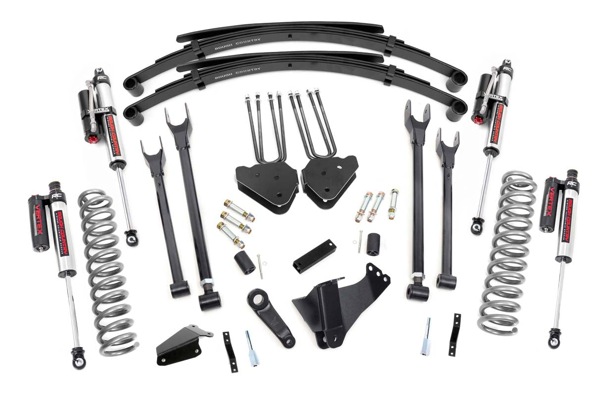 Rough Country 8 Inch Ford 4-Link Suspension Lift System w/Vertex Shocks 05-07 F-250/350 4WD Diesel