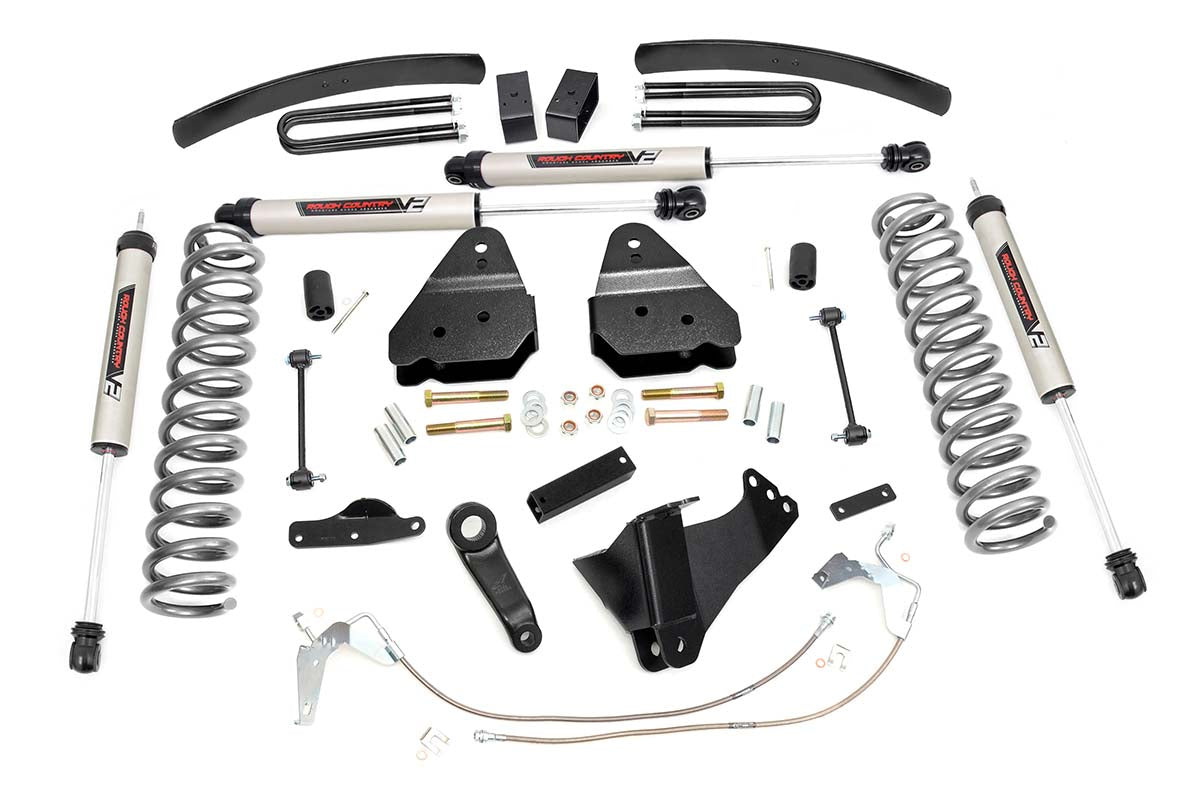Rough Country 6 Inch Suspension Lift Kit V2 Monotube Shocks 08-10 F-250/350 4WD Diesel
