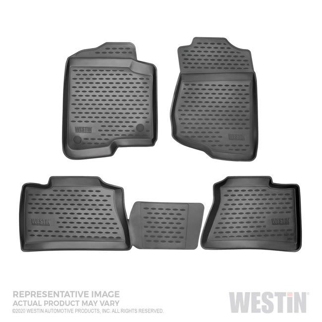 Westin 19-20 Ram 1500 Quad Cab Profile Floor Liners Front and 2nd Row - Black