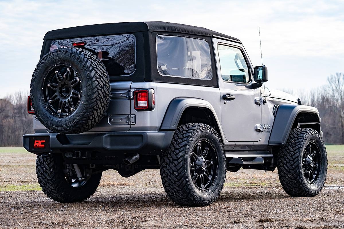 Rough Country 3.5 Inch Jeep Suspension Lift Kit V2 Shocks Stage 2 Coils & Control Arm Drop 18-20 Wrangler JL-2 Door
