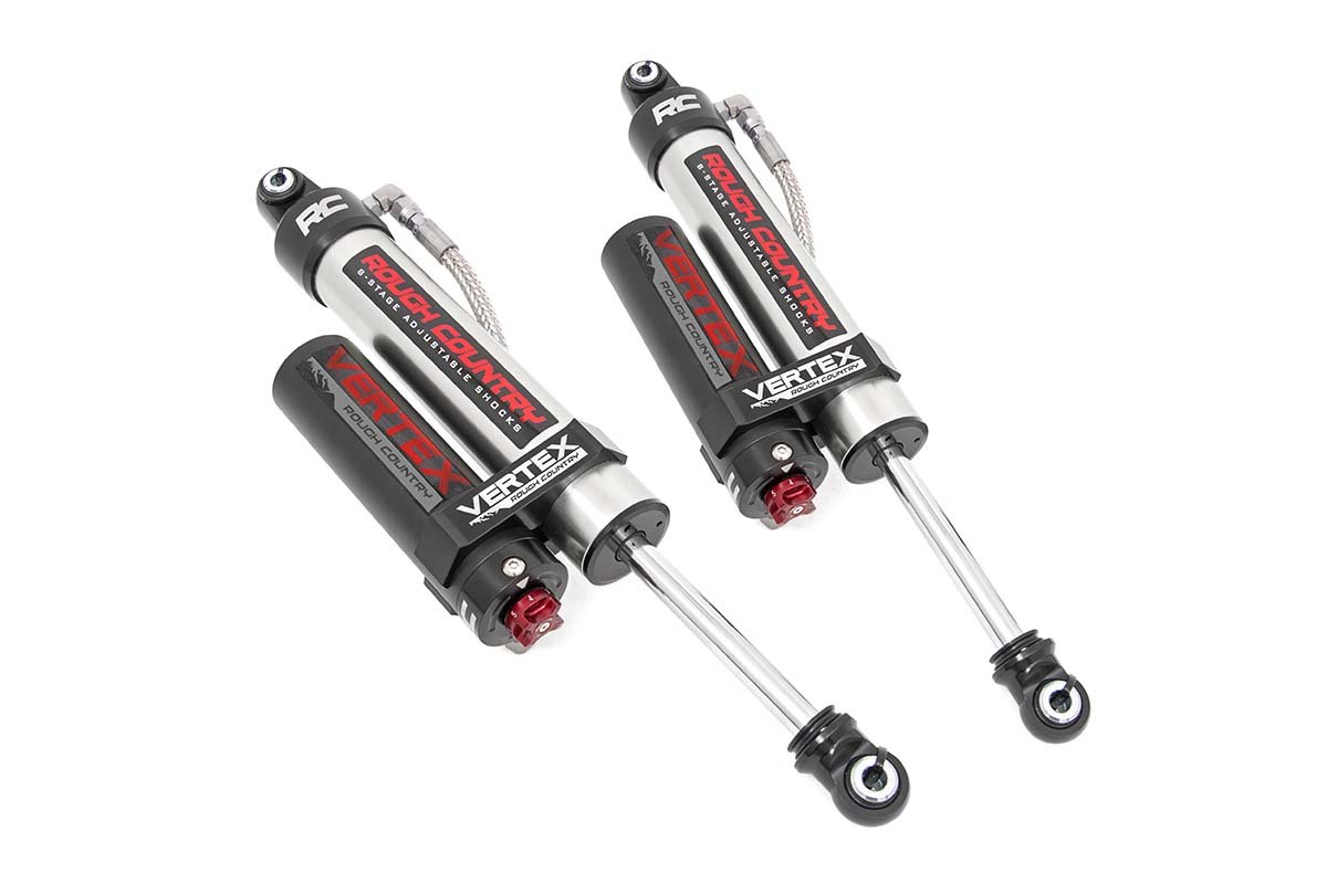 Rough Country GM Rear Adjustable Vertex Shocks 19-20 Silverado/Sierra 1500 for 2-3.5 Inch Lifts