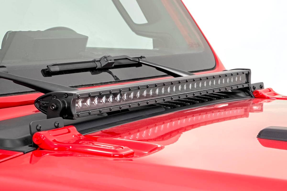 Rough Country Jeep 30 Inch LED Hood Kit 18-23 Wrangler JL, 20-23 Gladiator JT Black-Series