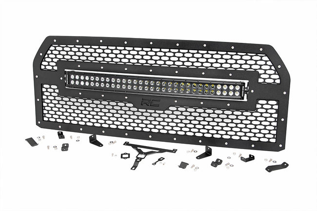 Rough Country Ford Mesh Grille w/30 Inch Dual Row Black Series LED 15-17 F-150