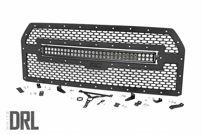 Rough Country Ford Mesh Grille 30 Inch Dual Row Black Series LED w/Cool White DRL 15-17 F-150
