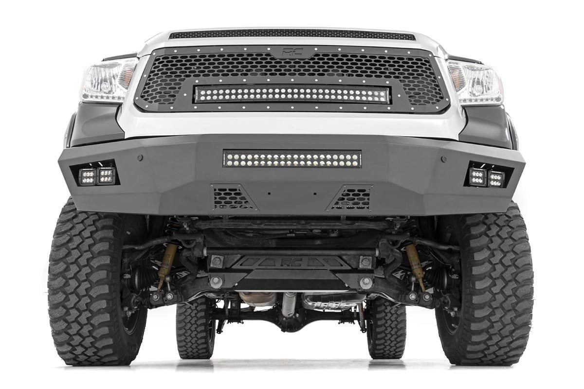 Rough Country Toyota Mesh Grille w/30 Inch Dual Row Black Series LED w/Cool White DRL 14-17 Tundra