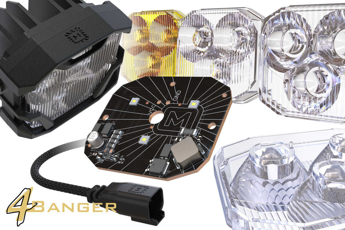 Morimoto 15-20 Ford F-150, 17-21 F-250 F-350 Super Duty 4Banger HXB Fog Pocket LED Light Kit, Yellow